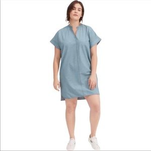 Everlane split neck denim dress